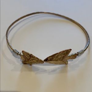 Gold bracelet with silver accent